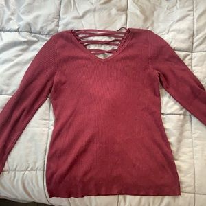 Sweater with lace up back